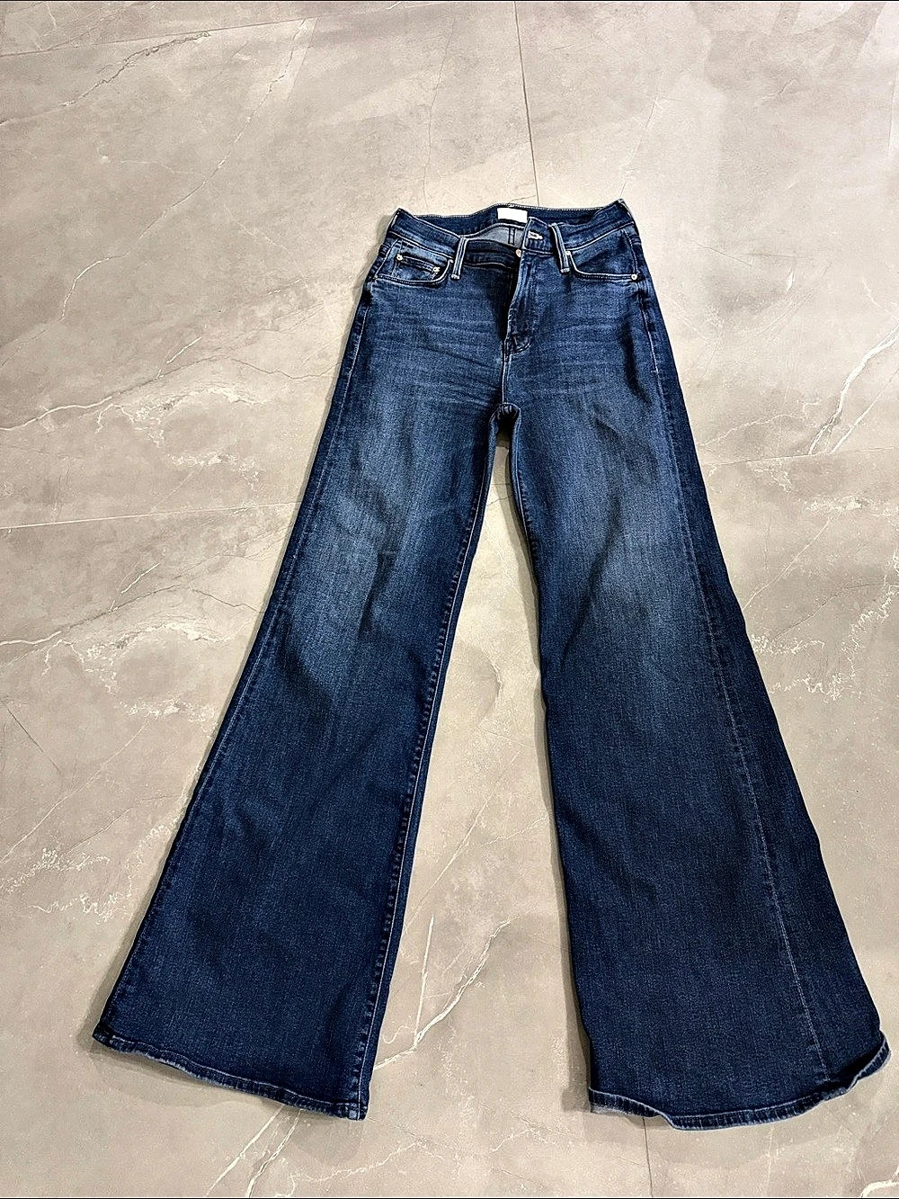 Mother The Twister Sneak Flare Jeans in Blue Waist 24